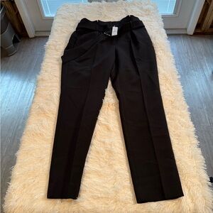 White House Black Market Black Trousers With Tie Belt